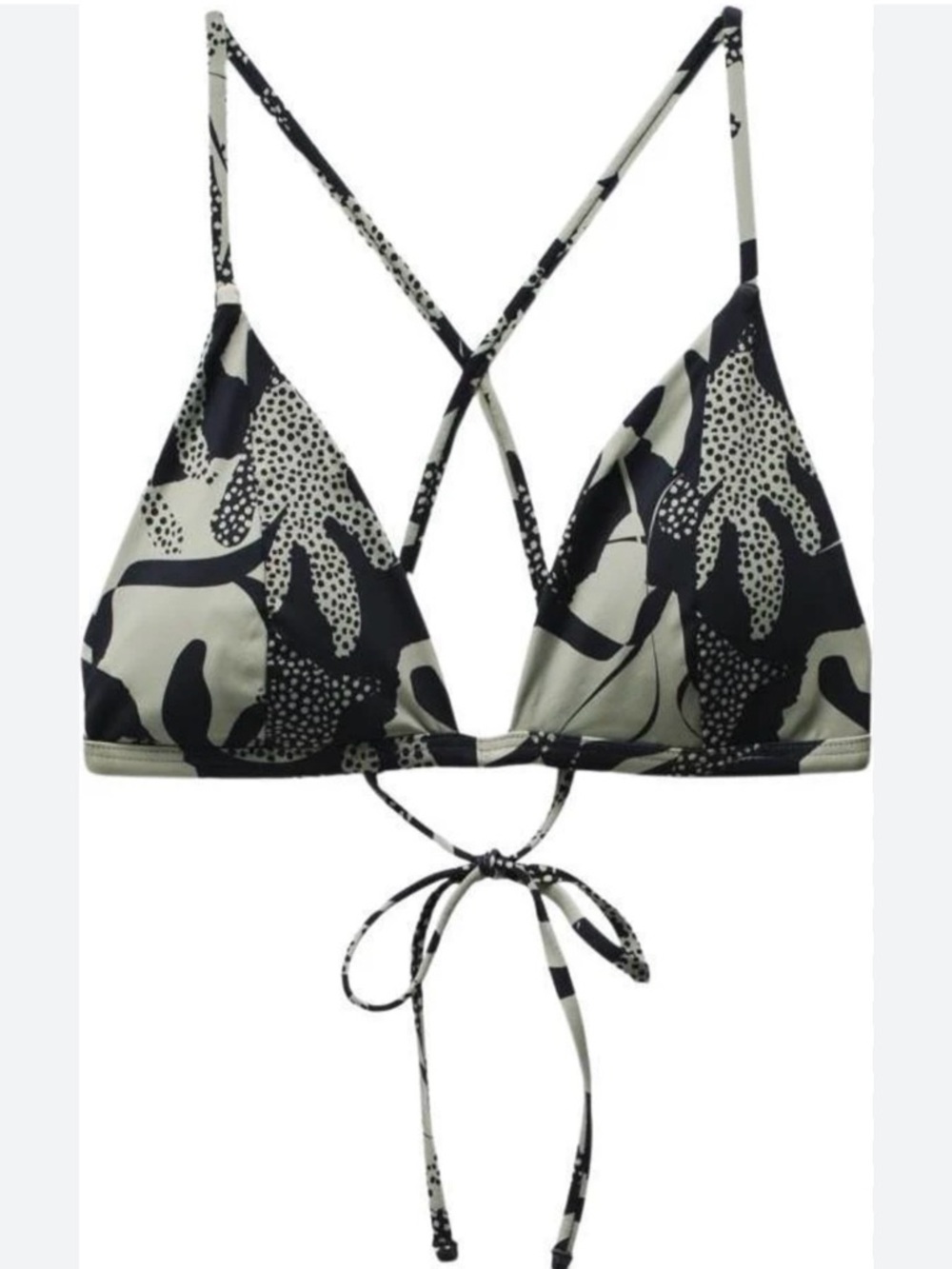 Women’s Black & White Triangle Bikini Top - Brand Unspecified